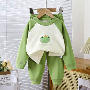 YA ZHOU LONG ชุดนอนเด็ก การ์ตูนน่ารัก ชุดนอนเด็กแขนยาว ผ้านิ่ม ยืดใส่สบาย คุ้มมาก ชุดนอนเด็กชาย ง่ายต่อการใส่และถอด ชุดนอนลายการ์ตูนเด็ก