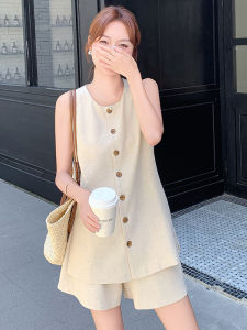 YINLUOYA | Hebe Style Slimming Sleeveless Top And Shorts Set Women Summer New Small Size Lady Elegant Slimming Two Piece Suit Outfit