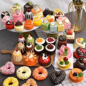 Simulated Dessert Model Fake Fruit Cake Photography Childrens Toy Squeezable Joy Bread Baking Decoration Display Props