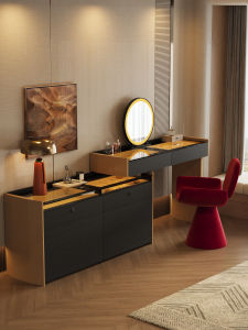 Italian Minimalist Dressing Table and Cabinet Combination Vanity Table