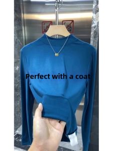 Slim Elegant High-necked Velvet Underwear Blouse