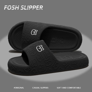 รองเท้าแตะชายหาดกันลื่นพื้นหนาสำหรับผู้ชาย รองเท้าแตะ EVA ฤดูร้อน 2025 ใหม่ รองเท้าแตะในบ้าน รองเท้าแตะสำหรับอาบน้ำ รองเท้าแตะชายหาดแบบสวมสบาย