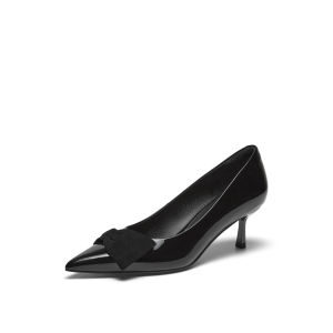 Joy & Peace | Leather Bow Elegant Career Heels 6cm