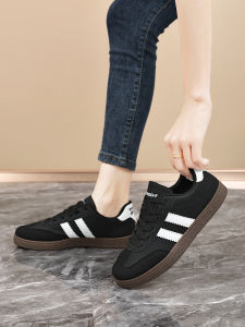 Anti-Slip Waterproof Work Shoes for Women Black Commute Office Shoes Comfortable Long Time Standing De Xin Shoes round Toe Flat Heel