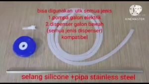 Pipa Selang Air Pompa Galon Elektrik Stainless & Silicone Set