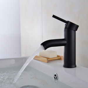 Black Basin Faucet Stainless Steel Paint Faucet Bathroom Single Handle Basin Faucets Blacked Single Hole Hot Cold Mixer Tap