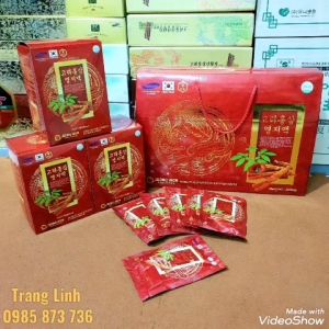 Nước hồng sâm linh chi Jeong won hộp 30 gói x 80ml - Bổ sung vitamin tăng đề kháng chống lão hóa - tranglinh