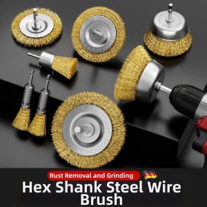 Rust Removal and Polishing Steel Wire Brush for Angle Grinders Bowl and T Shapes Thickened
