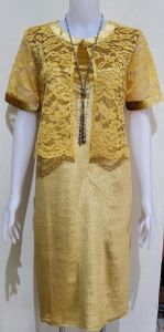 Dress Brukat-Beludru Kombinasi Import