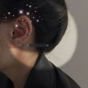 Three-Piece Set Chain Ear Cuff No Piercing Women Simple Versatile Fashionable Retro Minimalist Cold Style Ear Bone Clip
