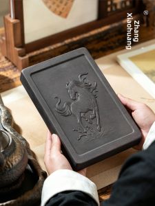 ZHANGXIAOFENG | Horse Themed Inkstone for Calligraphy 8 Inch