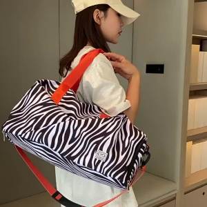 Gym Bag Vintage Stripe Adjustable Trolley Case Travel Bag Lightweight Business Trip Travel Portable Luggage Bag Sports Backpack