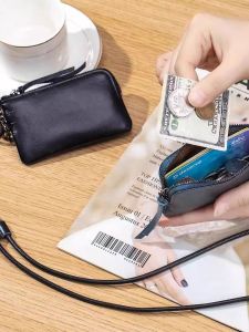 Túi Đựng Tiền Xu Bằng Da Mềm Cổ Dài Túi Đựng Thẻ Nhỏ Gọn Túi Đựng Tiền Xu Mini Túi Đựng Chìa Khóa Tai Nghe Quần Áo Phụ Kiện