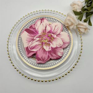Shaped Cut Edge Three-dimensional Flower Printing Napkin Decorative Paper Mouth Cloth High-end Wedding Folding Facial Tissue