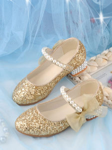 Princess Crystal High Heels for Girls Childrens Brightening Shoes Korean Style School Trend Little Girl Fashionable Dress Shoes