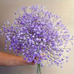 40 Sticks of Artificial Gypsophila - Realistic Purple Faux Flowers for Romantic Weddings Elegant Home Decoration