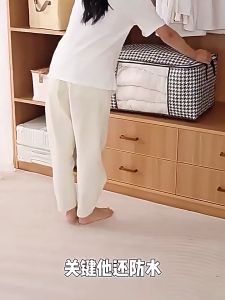 EUNICE Clothing Storage Bag 50/70LVisible Large Capacity Storage Box Portable Household Clothes Organizer With Handles Foldable Dustproof Quilt Zipper Container可视窗收纳袋