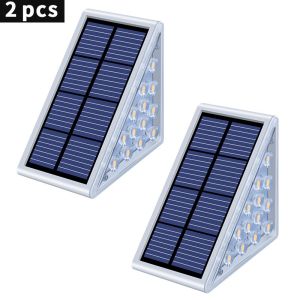 LED Step Lamp Stair Light Outdoor IP67 Waterproof Solar Light With Lens Anti-theft Design Decor Lighting For Garden Deck Path