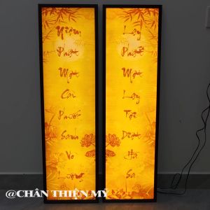 Đèn Hào Quang In Tranh Trúc Chỉ Bộ Đôi Trang Trí Bàn Thờ Gia Tiên Phòng Thờ Treo Tường TC-TD-05
