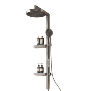 Smudon | Four-button Digital Show Brass Shower Set Dual Storage Rotatable Elevating Handheld
