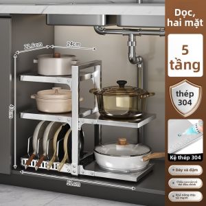 WEIMEIYUAN | Kệ Lưu Trữ Điều Chỉnh Được Cho Bồn Rửa Bếp