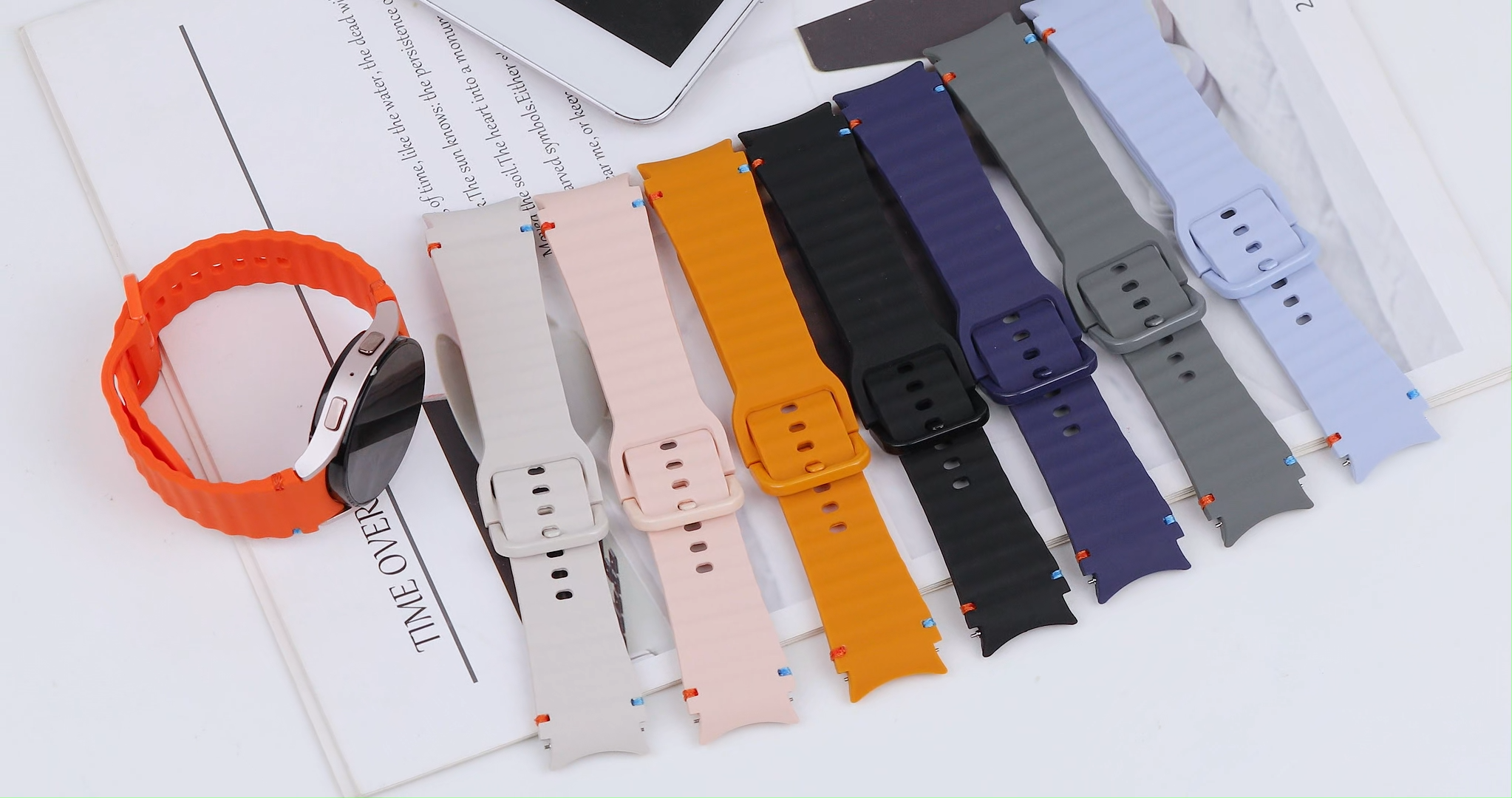 20mm Rubber Strap for Samsung Galaxy Watch FE 7 6 5 4 Bands 40mm 44mm Watch 6 4 Classic Watch 5 Pro Smartwatch Accessories Soft Silicone Original Band