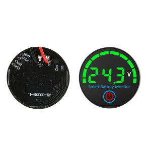 Round LED Battery Level Indicator DC 7-55V Adjustable Backlight Low Voltage Flash Alarm Power-off 3S-14S Lithium 12V 24V 48V