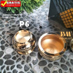 Tempat Bakar Dupa Hiolo Kuningan P6 Diameter 13.5cm Tempat Dupa Buhur Bokor Kuningan