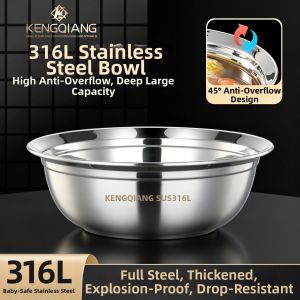 RONGCHUAN | Multipurpose 316L Food Grade Stainless Steel Bowl