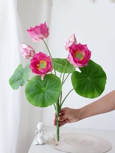 Realistic Simulation Hollyhock Pad Flower Home Decoration
