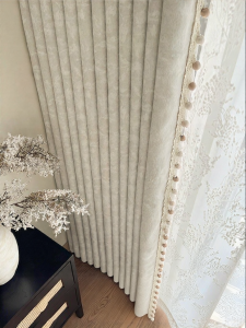 MEIYUAN | French Vintage Style Chenille Embroidered Curtains