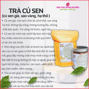 Trà Củ Sen - Thực dưỡng Sen Hồng - Bổ phổi giảm ho an thần dễ ngủ.