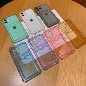 Card Holder Soft TPU Phone Case For Samsung S25 Ultra S26 Plus S24 FE S23 S22 S21 S20 FE Edge Note 20 Ultra M23 Card Slot Cover