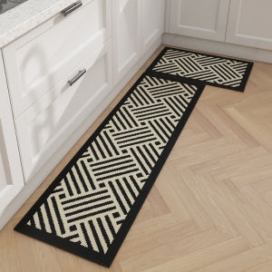 Kitchen floor mat Absorbent greaseproof foot mat household machine washable long carpet soil-resistant slip-resistant door mat
