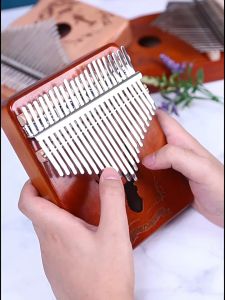 Bunga Kalimba/Thumb Piano Wooden/Kalimba 21 Key untuk pemula Piano jari/Mainan musik portabel