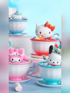 MINISO TOPTOY Sanrio Family Teacup Elf Series Handmade Sanrio Blind Box Đồ chơi thời trang cho bé gái Quà tặng trang trí