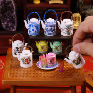 Artificial Mini Miniature 1980s Grandpa and Grandma Teapot Loop-Handled Model Decoration Soldier Doll House Blind Box Landscape