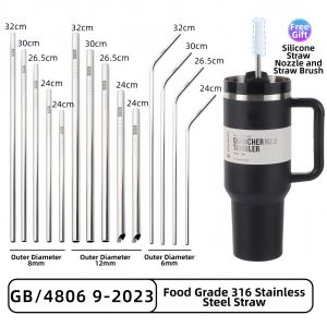 FAGEEN | 316 Food Grade Extra Long Metal Straw 30cm
