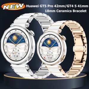 18mm Ceramics Bracelet Strap For Huawei Watch GT 5 4 41mm/GT5Pro 42mm Band For Garmin Forerunner 265S 255S/Active S/Venu 2S 3S