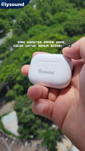 Elysound Tws Full Bass HI-FI Stereo  bluetooth 5.3 ANC Bluetooth Earphones Real Wireless Headphone TWS Bluetooth Headphone 5.3V Touch Control Noise Reduction Dan Bass Stereo Headphone Memiliki Tahan Air Untuk Semua Model Ponsel