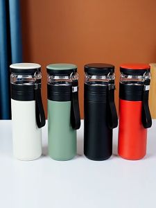 TUMBLER TERMOS TEA INFUSER 500 ML PORTABLE VACUUM INSULATED BOTTLE HOT & COOL STAINLESS STEEL 304 / COFFEE TEH TUMBLER / BOTOL MINUM TERMOS TAHAN PANAS & DINGIN
