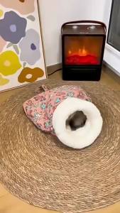 Warm Cat Sleeping Bag Burrow Bed Thickened Fleece Pocket Nest Machine Washable Soft Cozy Cushion For Indoor Cats Small Dogs