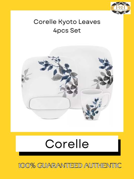 Corelle Kyoto Leaves 4pcs Dining Sets (Gently used like new) USA
