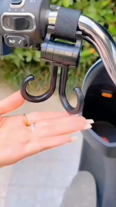 MOTOX 1Pcs Velcro Motorcycle Hooks Electric bicycle Bike Handle Hook Multifunctional Punch Free Universal Adjustable Double Hook For Motorcyle Cabinet & Bicycle