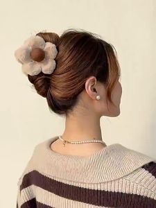 Jepitan Salon Model Bunga Daisy Jepit Rambut Bulu Korea Model Bunga Sakura Jepit Rambut Bunga Pom Pom Aksesoris Jedai Fashion Korea DBI