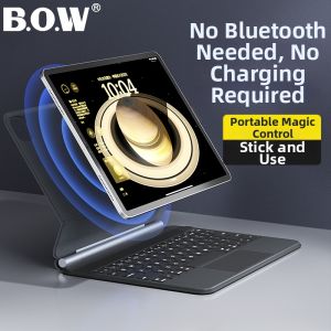 B．O．W | No-Charging Required Bluetooth Smart Mouse Magnetic Touch Control iPad Keyboard Case