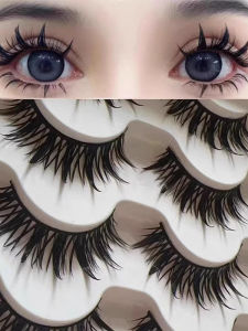 Beginner-Friendly One-Piece False Eyelashes Big Devil Cartoon Style Cosplay Stage Makeup Hard Stem Single Piece Fake Lashes