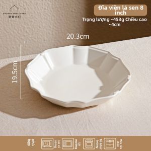 MODERN SWEETHOME | Đĩa Ăn Tối Gốm Sứ Trắng Đa Năng