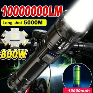 LED Flashlight Rechargeable Long-Beam Portable Outdoor Emergency Lighting With Long Battery Life Suitable For Camping And Hiki