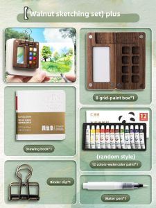 MINGZHUO | Mini Portable Watercolor Set 24 Solid Paints